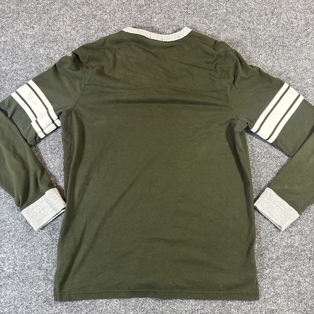 Abercrombie & Fitch Contrast Stripe Long Sleeve Muscle Tee Khaki Green Men's L - Picture 4 of 6